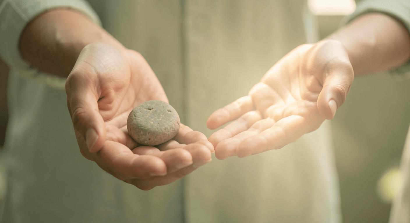 open hands releasing worry during Stoic control practice