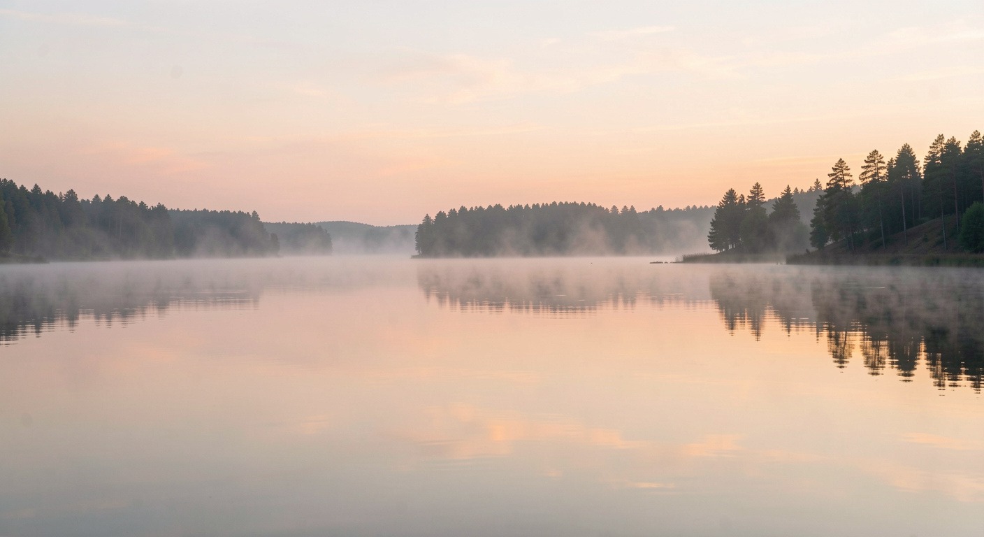 Serene lake at dawn with still water reflection — mindfulness vs meditation featured image