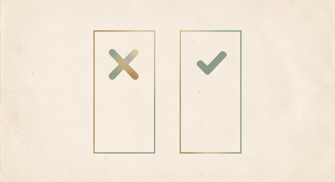 Two columns on warm paper representing what you can and cannot control