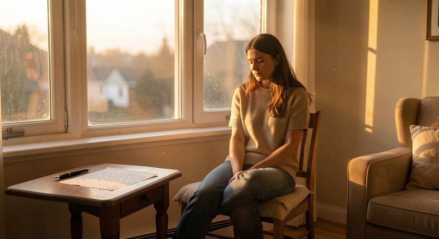 Calm contemplative scene for grief and Stoicism article
