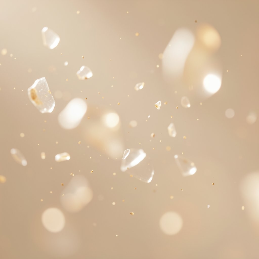 Abstract light fragments representing mind wandering and return to presence