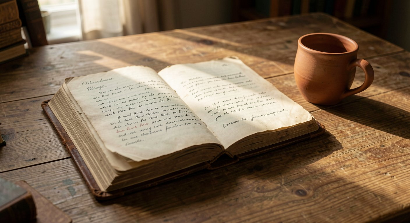 Open journal representing Stoic daily practice and self-reflection